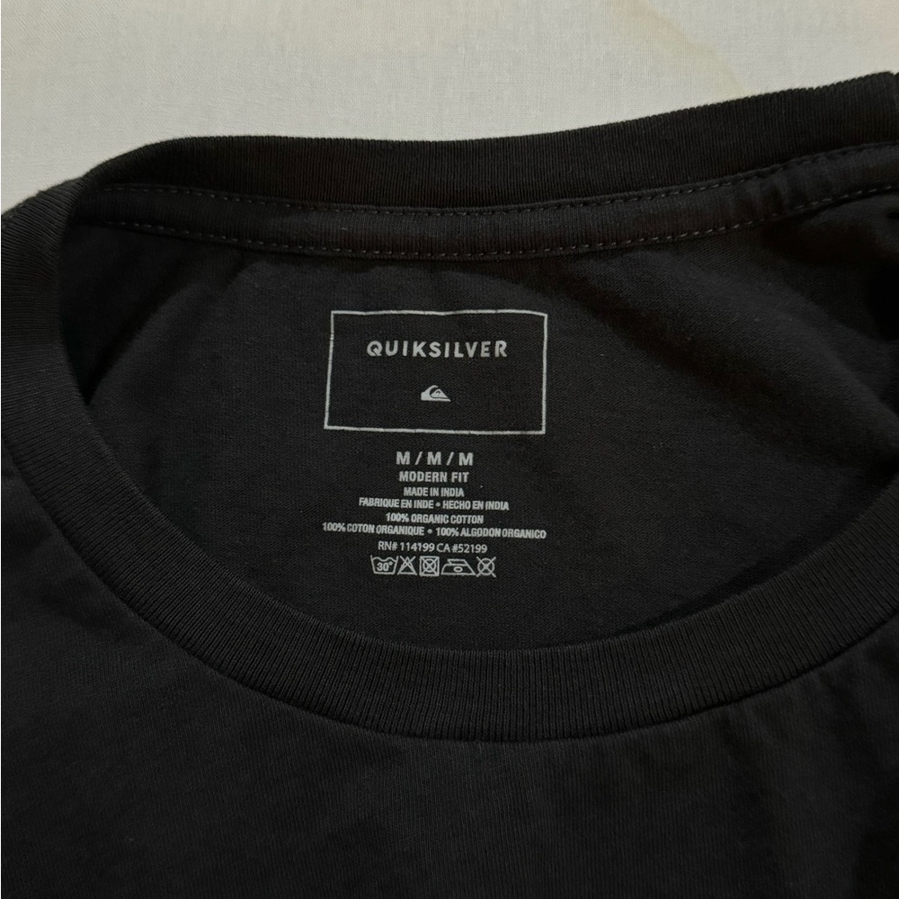 QUICKSILVER Men's T-shirt Short Sleeve Crew Neck Surf Medium Black 100% Cotton - Picture 4 of 4